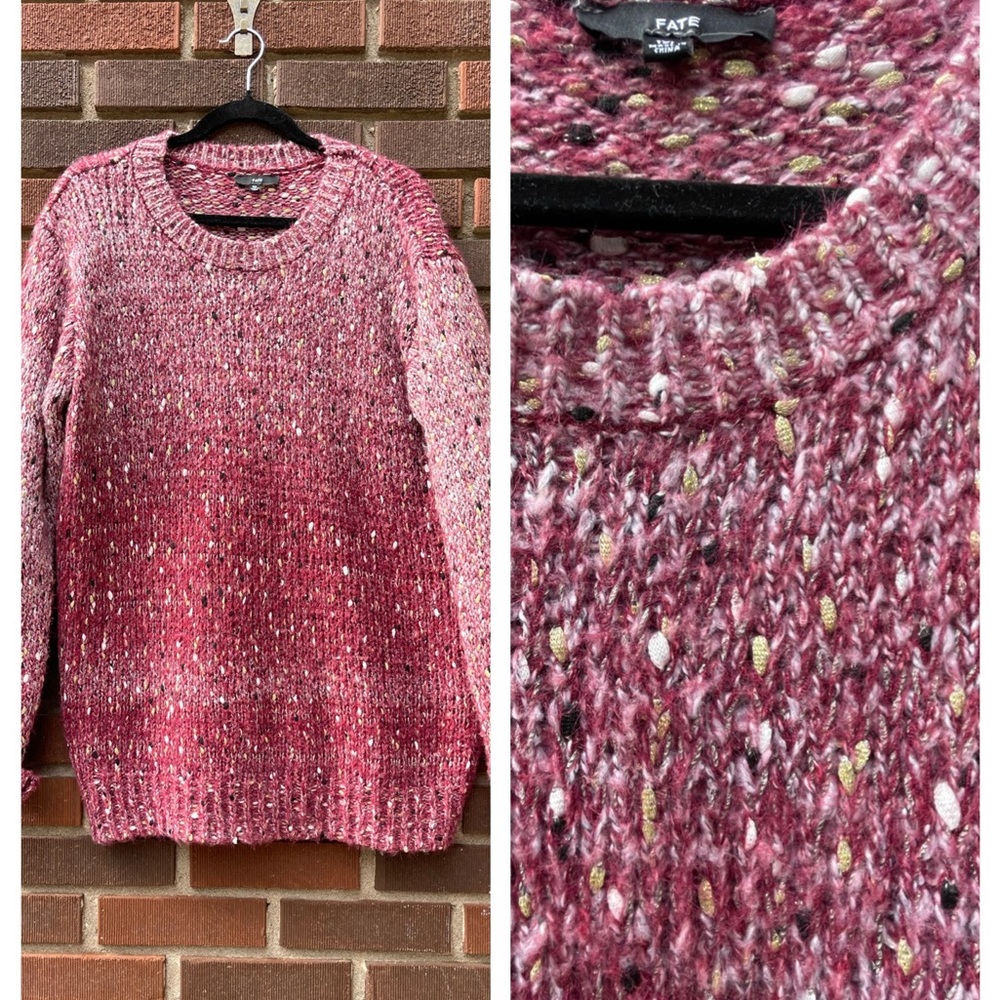 Fate ombre red to pink sweater 1X truly excellent condition EUC like new
